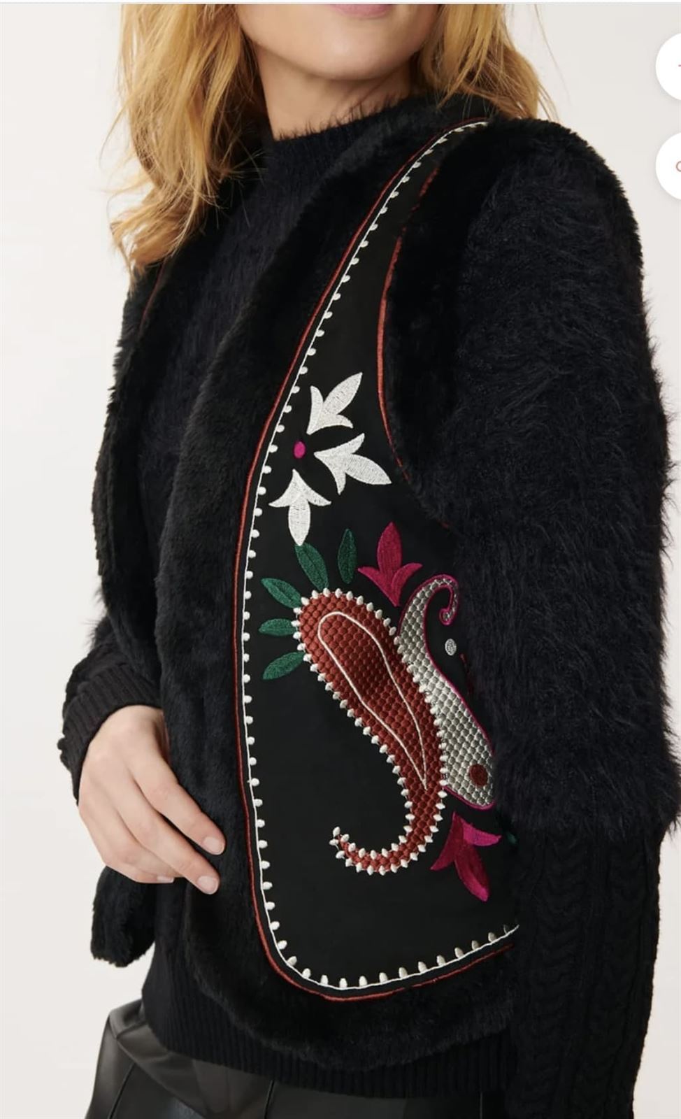 Chaleco Derhy Chantal boho negro - Imagen 4