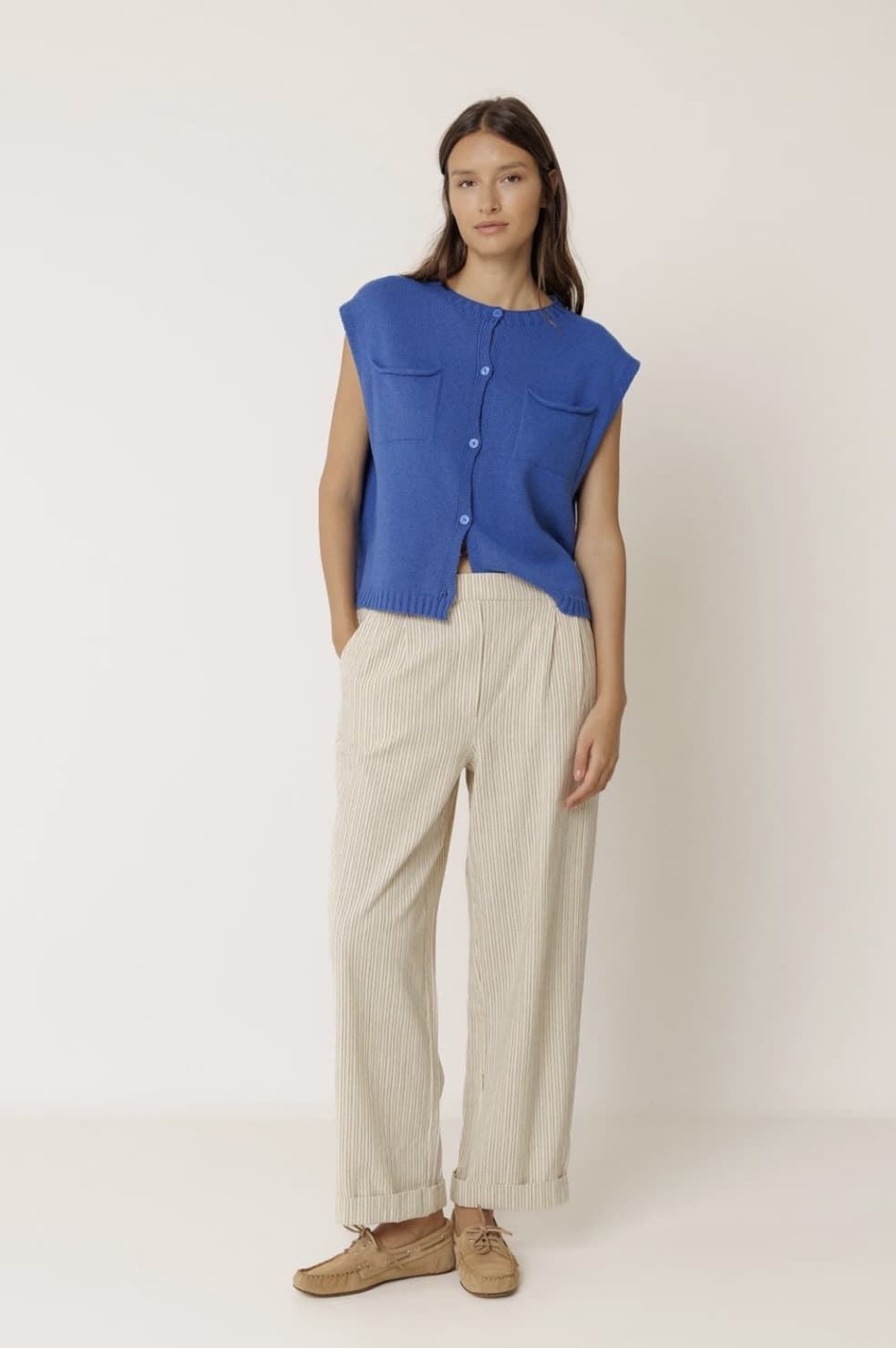 Chaleco Indi & Cold  EA520 box bolsillos azul británico - Imagen 1