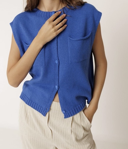 Chaleco Indi & Cold  EA520 box bolsillos azul británico - Imagen 2