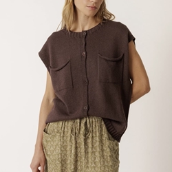 Chaleco Indi & Cold EA520 box bolsillos chocolate - Imagen 1