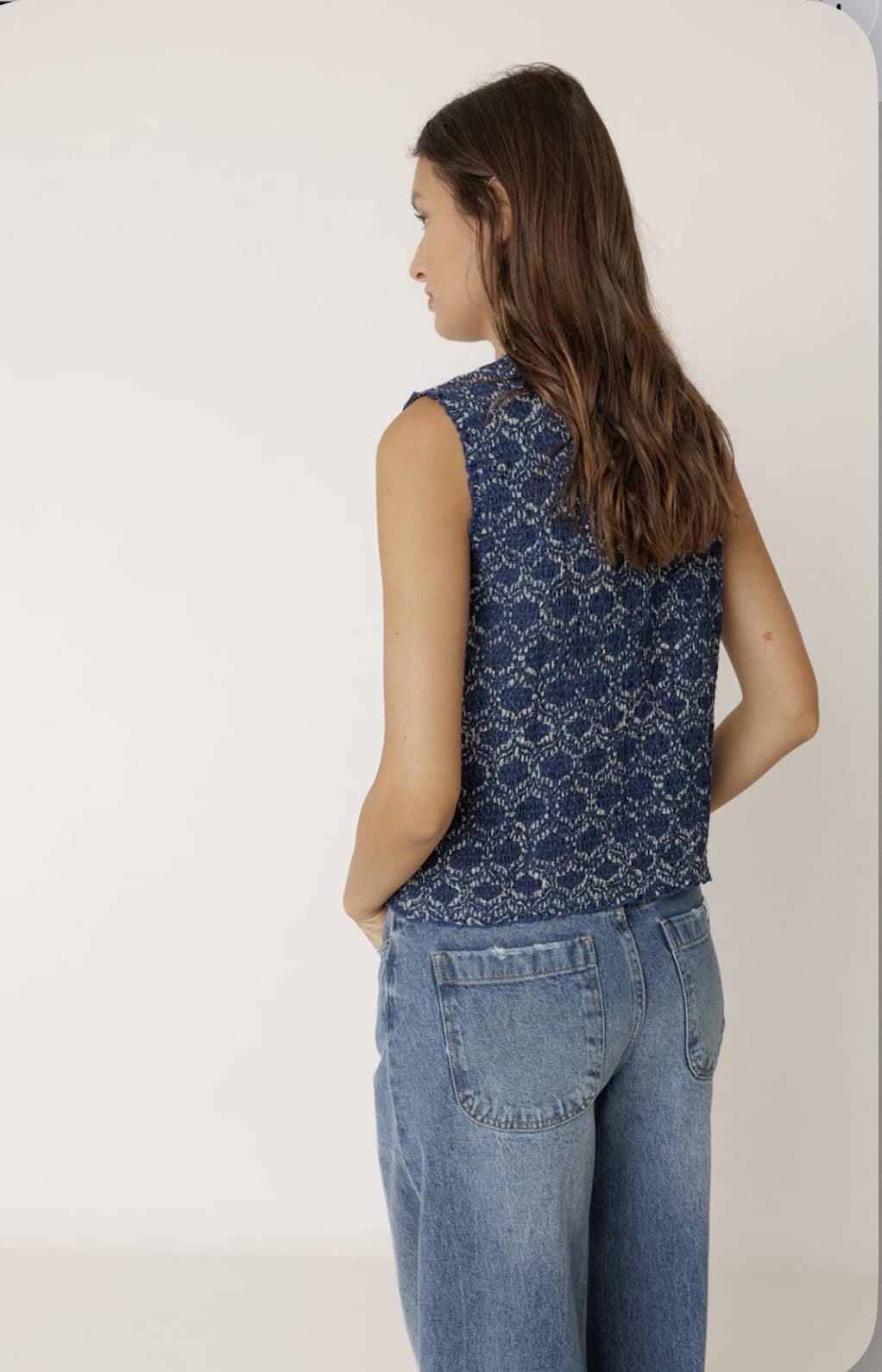 Chaleco Indi & Cold MC110 engomado con lazada azul índigo - Imagen 5