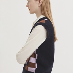 Chaleco nice things motivos geométricos lilas Cross Stitch azul - Imagen 1