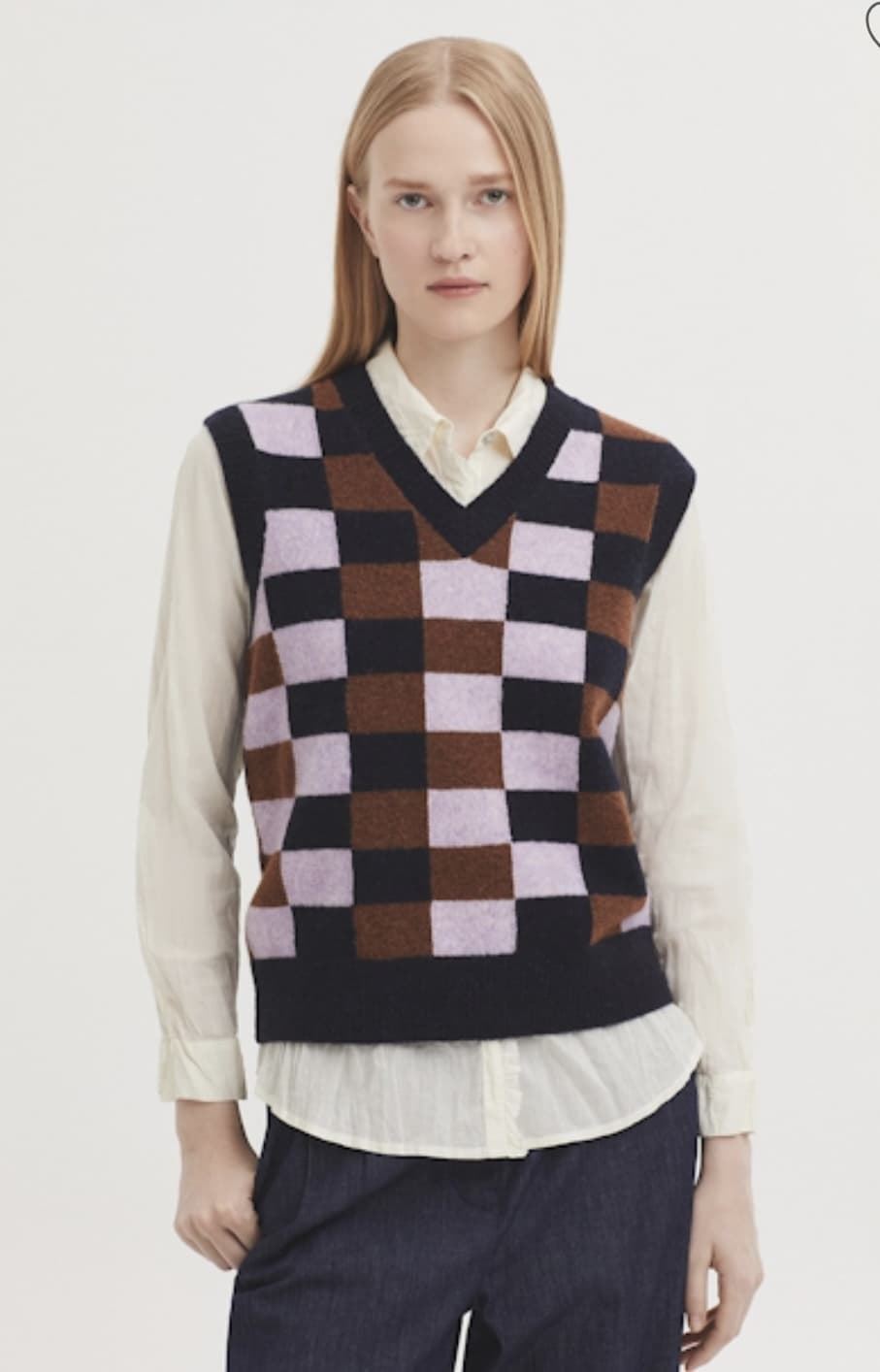 Chaleco nice things motivos geométricos lilas Cross Stitch azul - Imagen 2