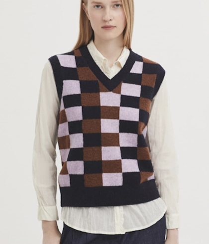 Chaleco nice things motivos geométricos lilas Cross Stitch azul - Imagen 2