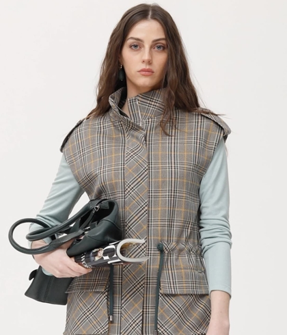 Chaleco OKY 1161 Inesa Tejido De Cuadros Multicolor - Imagen 2