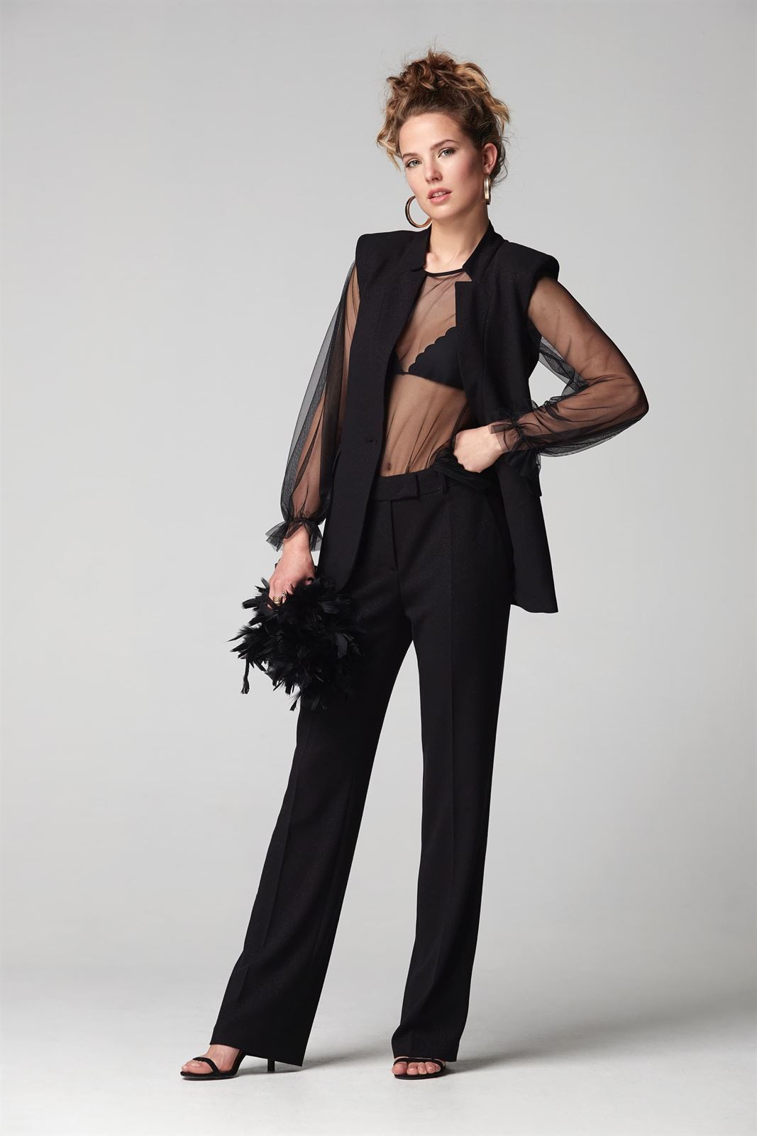 Chaleco Oky tipo blazer negro - Imagen 2