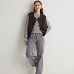 chaleco Yerse 43861 bolsillos mezcla lana rayas oxido gris - Imagen 1