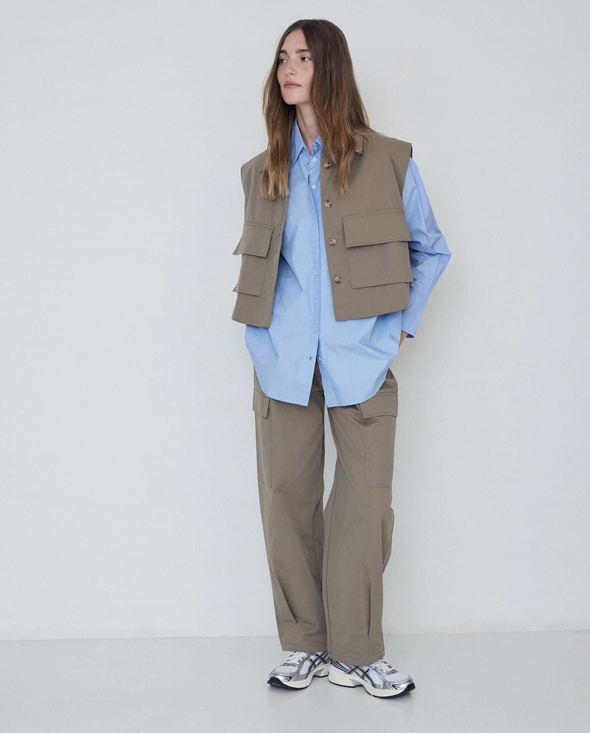 Chaleco Yerse cargo caqui - Imagen 4