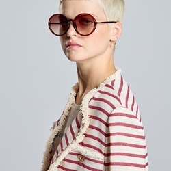 Chaqueta Alba Conde 2100-412-41 cruda con rayas granates - Imagen 1