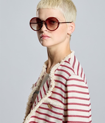 Chaqueta Alba Conde 2100-412-41 cruda con rayas granates - Imagen 1