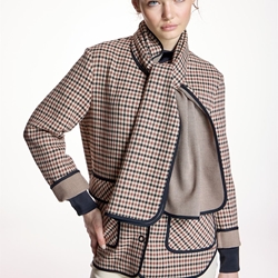 CHAQUETA ALBA CONDE 5100 DE CUADROS CON CUELLO ENVOLVENTE - Imagen 1