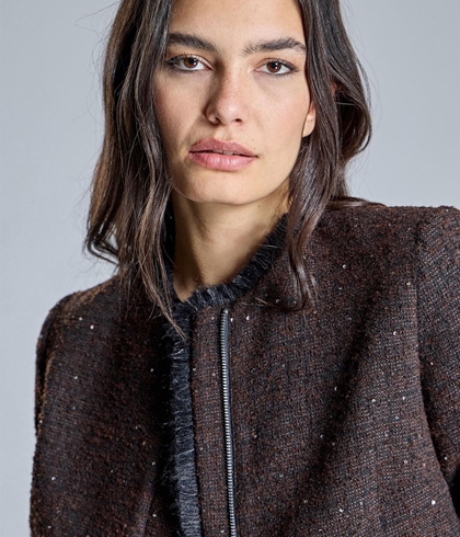 CHAQUETA  Alba Conde 6103-415-39 efecto Chanel Marrón - Imagen 1