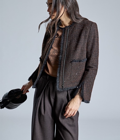 CHAQUETA  Alba Conde 6103-415-39 efecto Chanel Marrón - Imagen 2