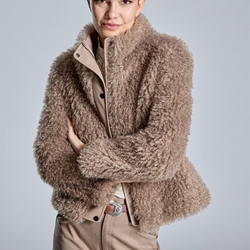 CHAQUETA  Alba Conde 6886-576-13 efecto pelo beige - Imagen 1