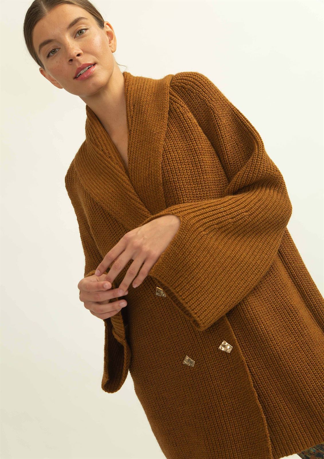 Chaqueta Alba Conde amplia punto camel - Imagen 1