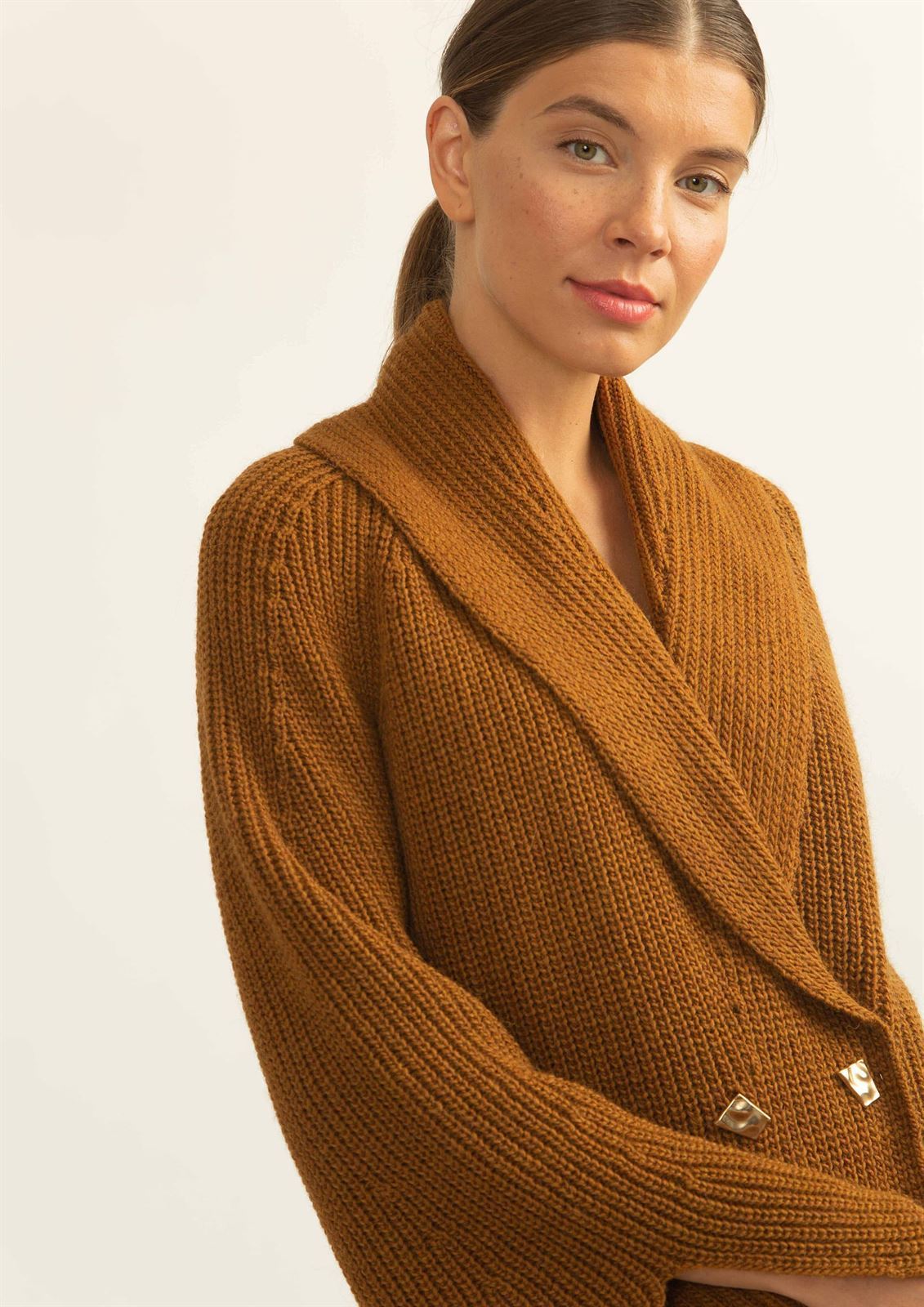 Chaqueta Alba Conde amplia punto camel - Imagen 2