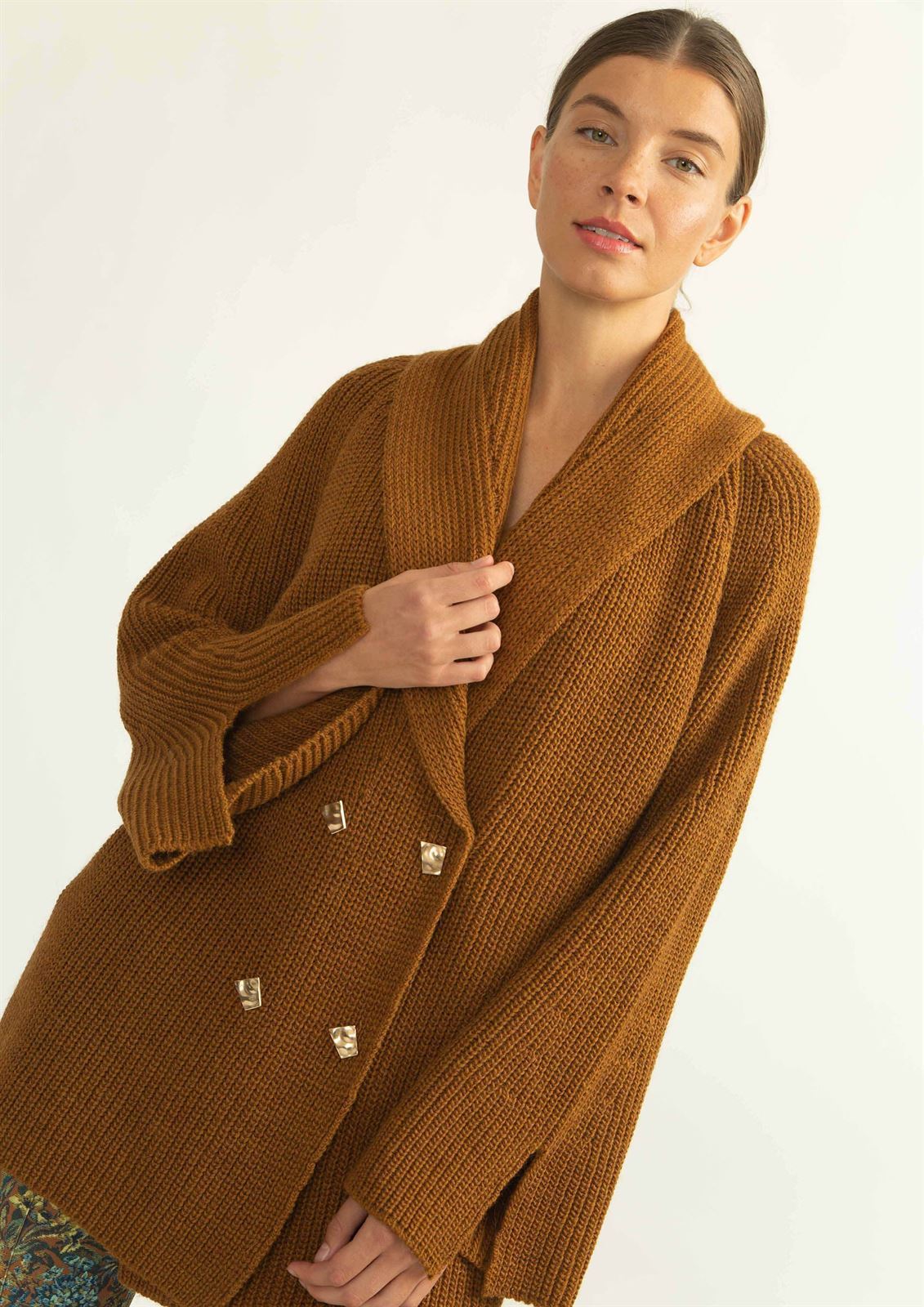 Chaqueta Alba Conde amplia punto camel - Imagen 3