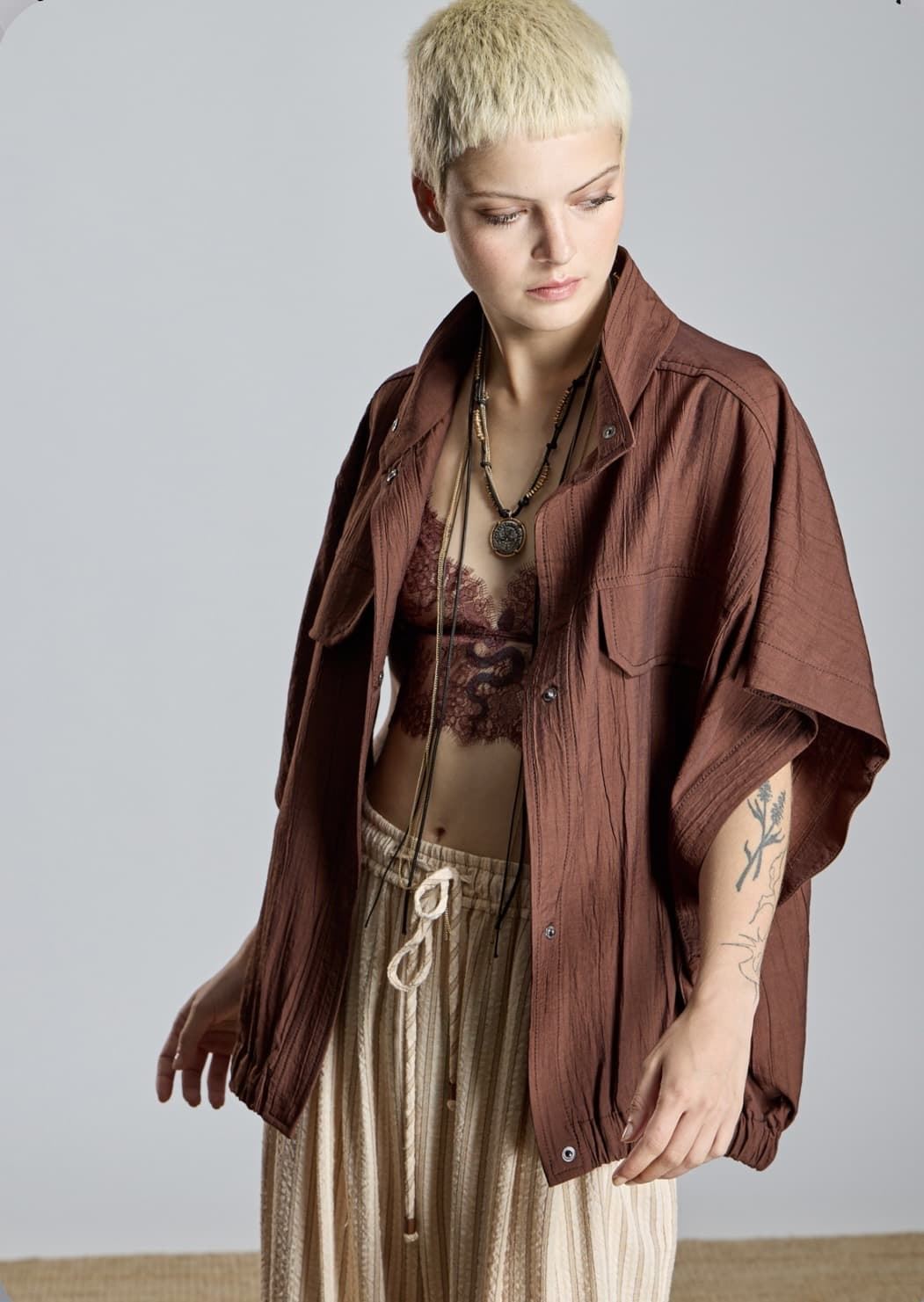 Chaqueta Chaleco Alba 2665-408-39 Conde  Kimono marrón - Imagen 1