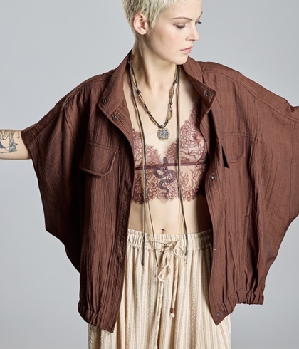 Chaqueta Chaleco Alba 2665-408-39 Conde  Kimono marrón - Imagen 2