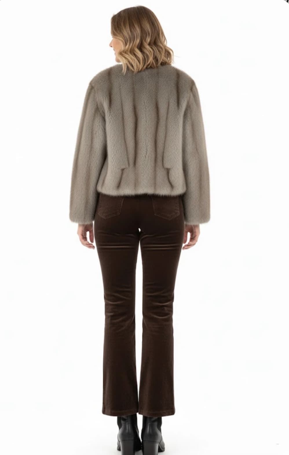 CHAQUETA CORTA GAYLORD DE PIEL SINTÉTICA Beige grisácea - Imagen 3