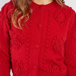 Chaqueta Derhy BABY GILET MAILLE roja - Imagen 2