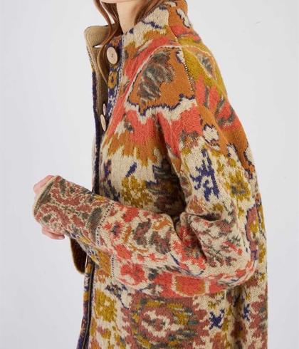 Chaqueta Derhy BARBADES estampada geométricos ocres, camel. - Imagen 1