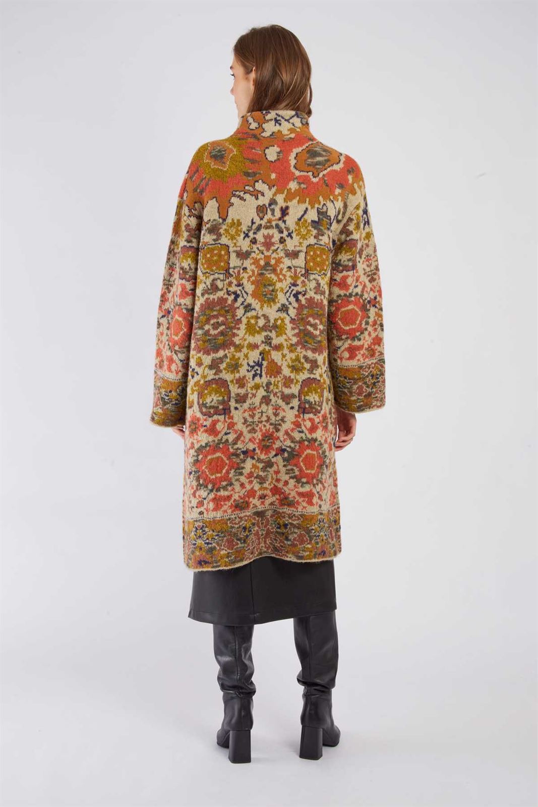 Chaqueta Derhy BARBADES estampada geométricos ocres, camel. - Imagen 2