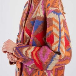 Chaqueta Derhy BAROQUE larga estampado tonos tierra - Imagen 1