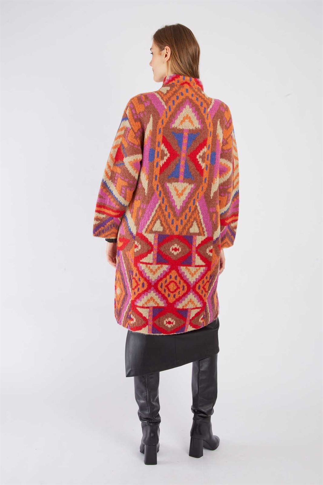 Chaqueta Derhy BAROQUE larga estampado tonos tierra - Imagen 2