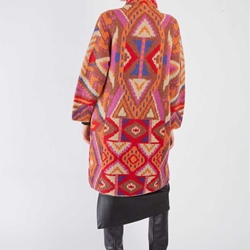 Chaqueta Derhy BAROQUE larga estampado tonos tierra - Imagen 2