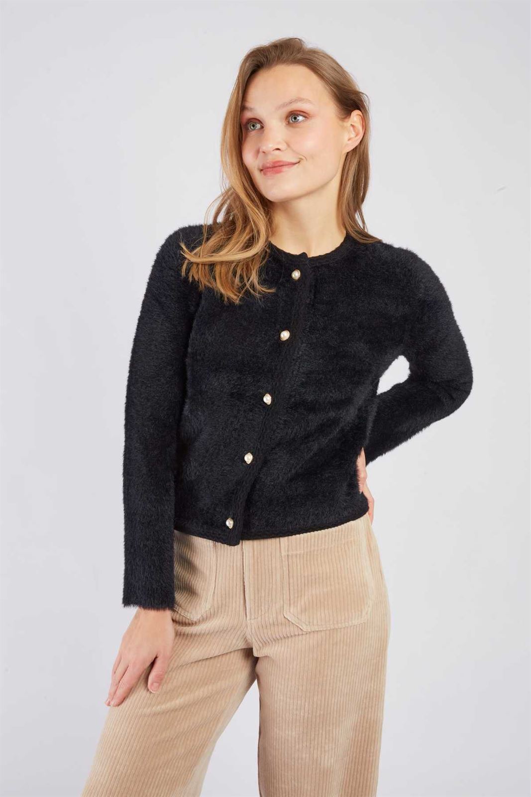 Chaqueta Derhy BASTIA Pelito negra - Imagen 2