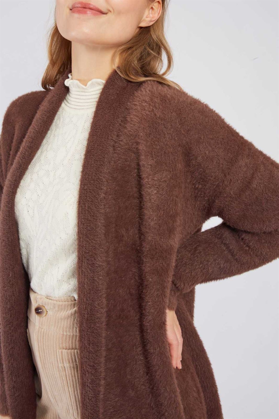 Chaqueta Derhy BEGONIA GILET marrón chocolate - Imagen 3