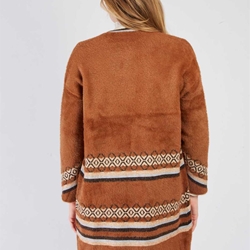 Chaqueta Derhy Belen pelito etnica  camel - Imagen 2
