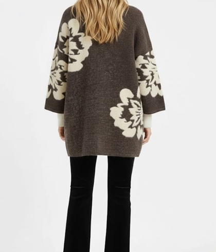 CHAQUETA Derhy  ELENA pelito larga beige. - Imagen 1
