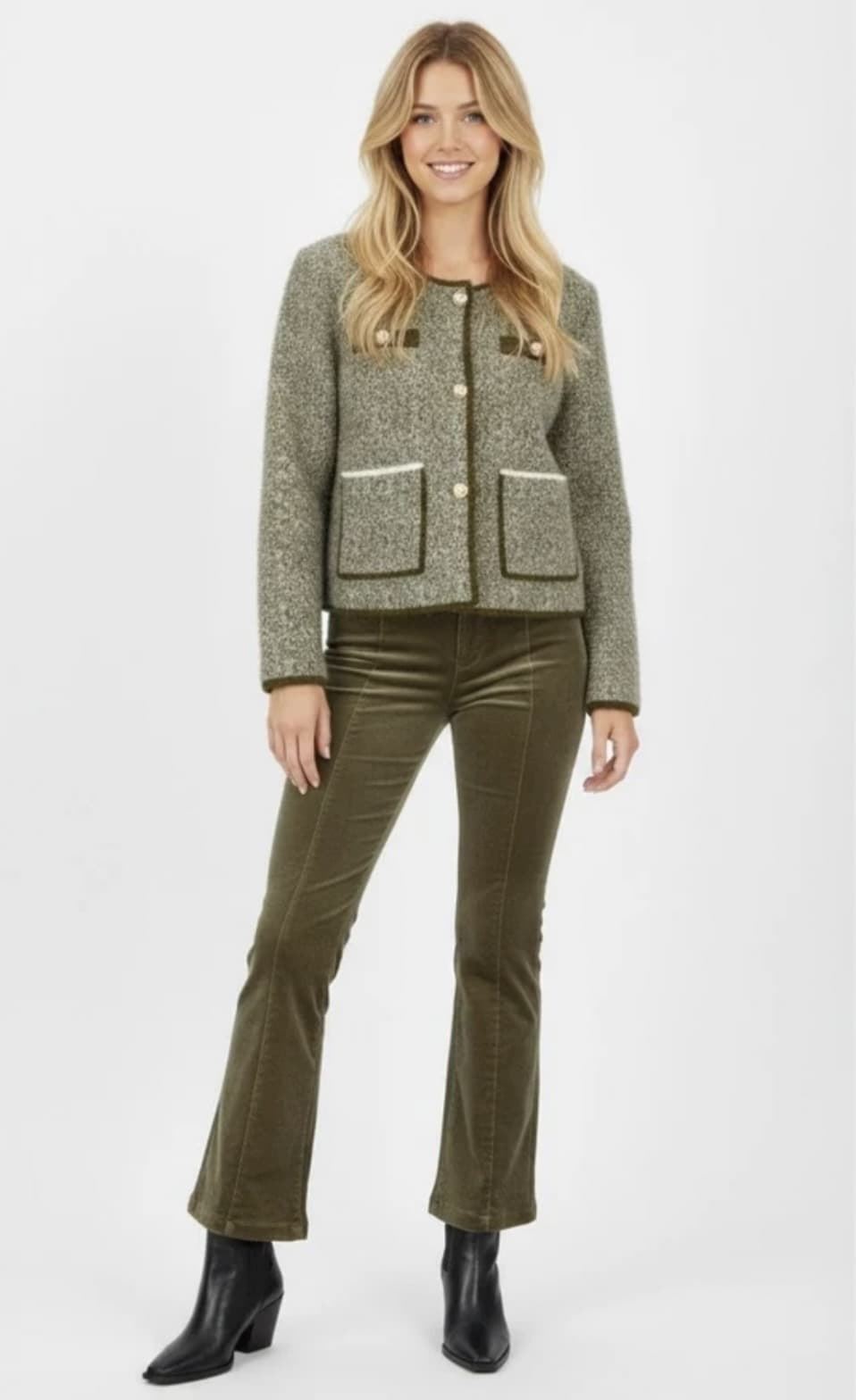 CHAQUETA Derhy ELYNA Corta verde - Imagen 2