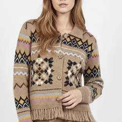 Chaqueta Derhy JACQUARD ENORA Beige - Imagen 1