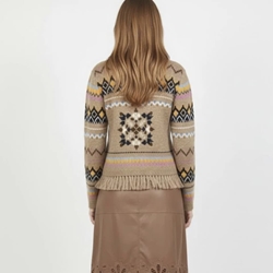 Chaqueta Derhy JACQUARD ENORA Beige - Imagen 2
