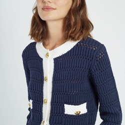 Chaqueta Derhy PIA GILET punto marina vivo blanco - Imagen 1