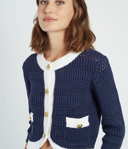 Chaqueta Derhy PIA GILET punto marina vivo blanco - Imagen 1