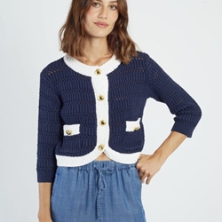 Chaqueta Derhy PIA GILET punto marina vivo blanco - Imagen 2