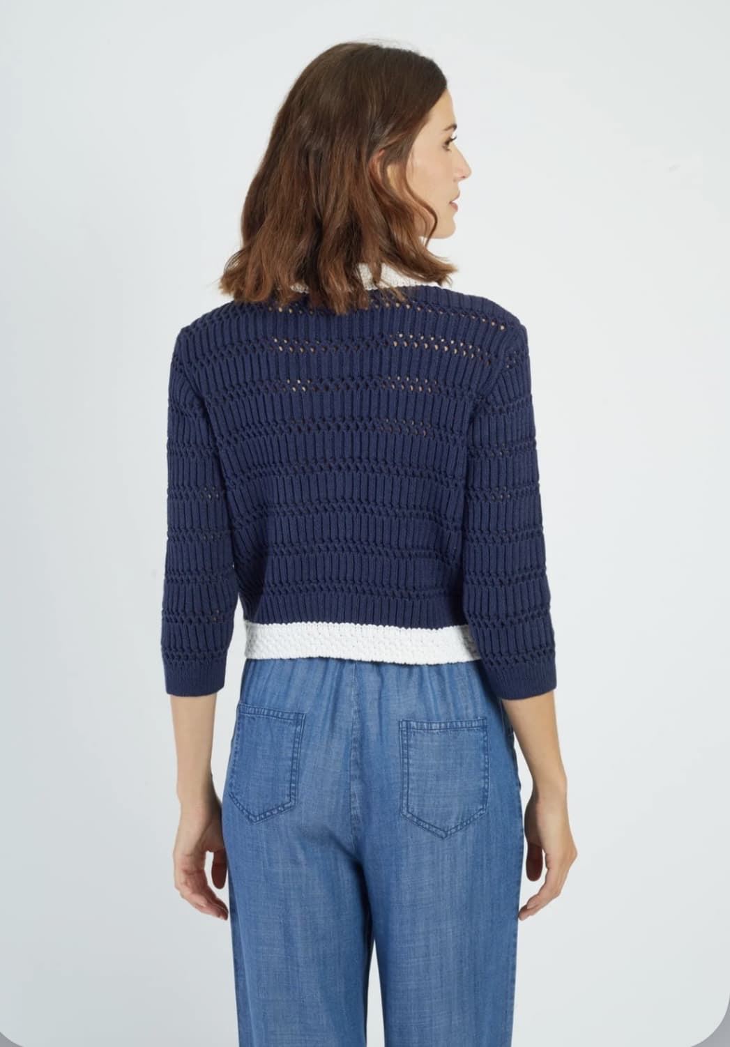 Chaqueta Derhy PIA GILET punto marina vivo blanco - Imagen 4