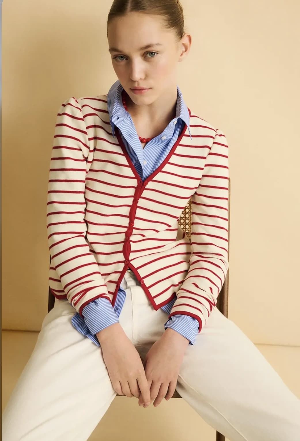 CHAQUETA  ese o ese BIARRITZ RAYAS ROJAS - Imagen 2