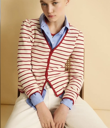 CHAQUETA  ese o ese BIARRITZ RAYAS ROJAS - Imagen 2