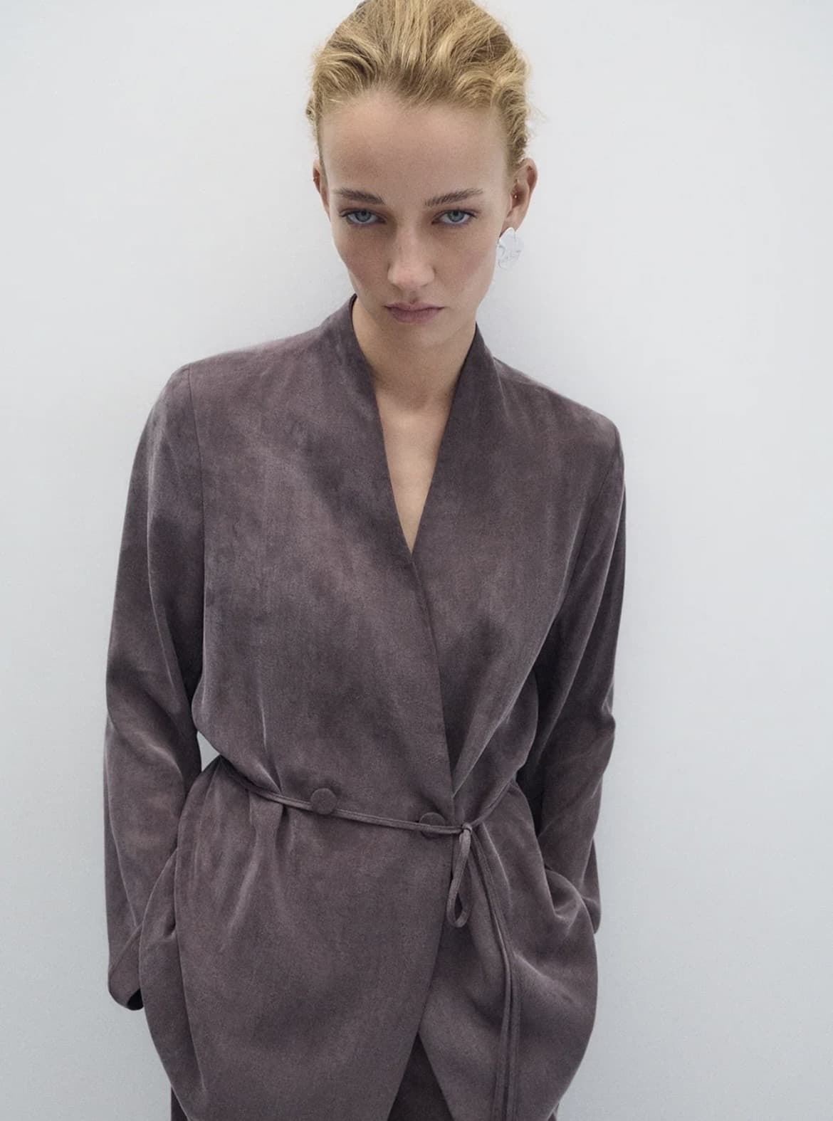 Chaqueta ese O ese Cannes sedosa marrón chocolate - Imagen 1