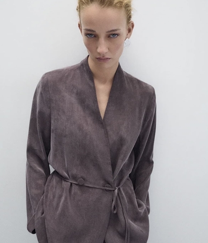 Chaqueta ese O ese Cannes sedosa marrón chocolate - Imagen 1