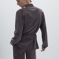 Chaqueta ese O ese Cannes sedosa marrón chocolate - Imagen 2