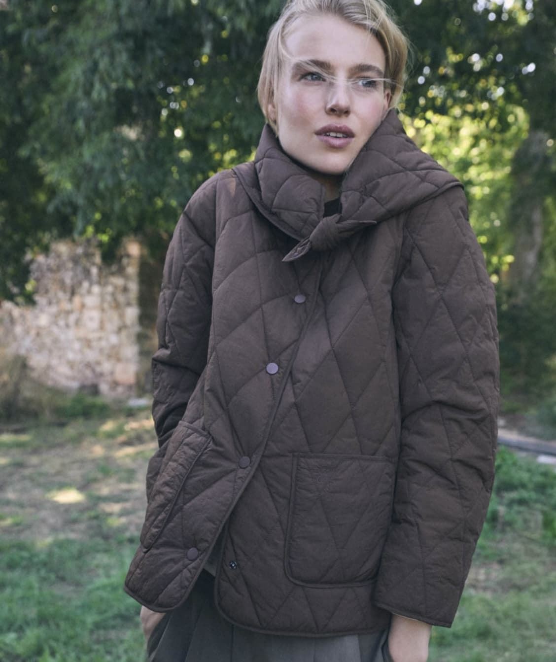 Chaqueta ese O ese Lilibet pañuelo marrón chocolate - Imagen 1