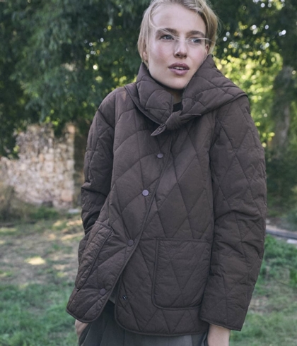 Chaqueta ese O ese Lilibet pañuelo marrón chocolate - Imagen 1