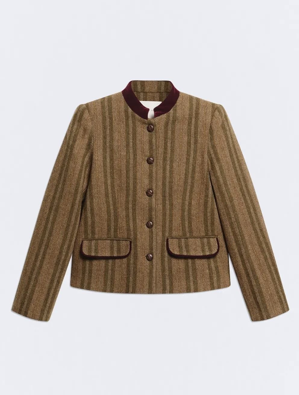 CHAQUETA ese O ese Ref.: 305270-1170 // CH.BAVIERA STRIPES Lana KHAKI - Imagen 3