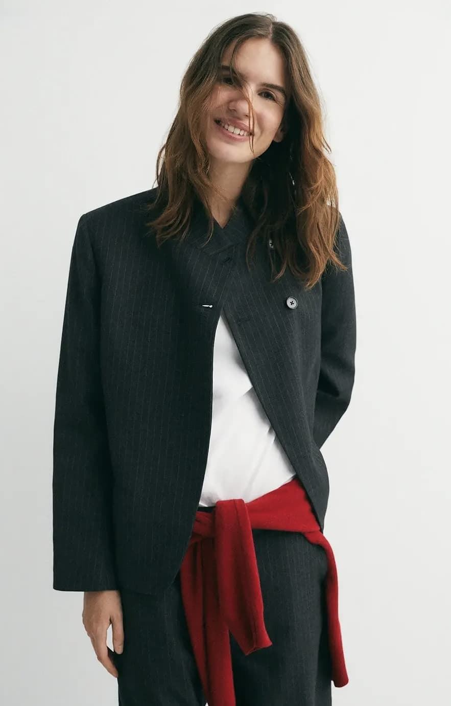 CHAQUETA ese O ese Ref.: 305315-1170 // BLAZER.BASTIAN raya diplomática gris - Imagen 1